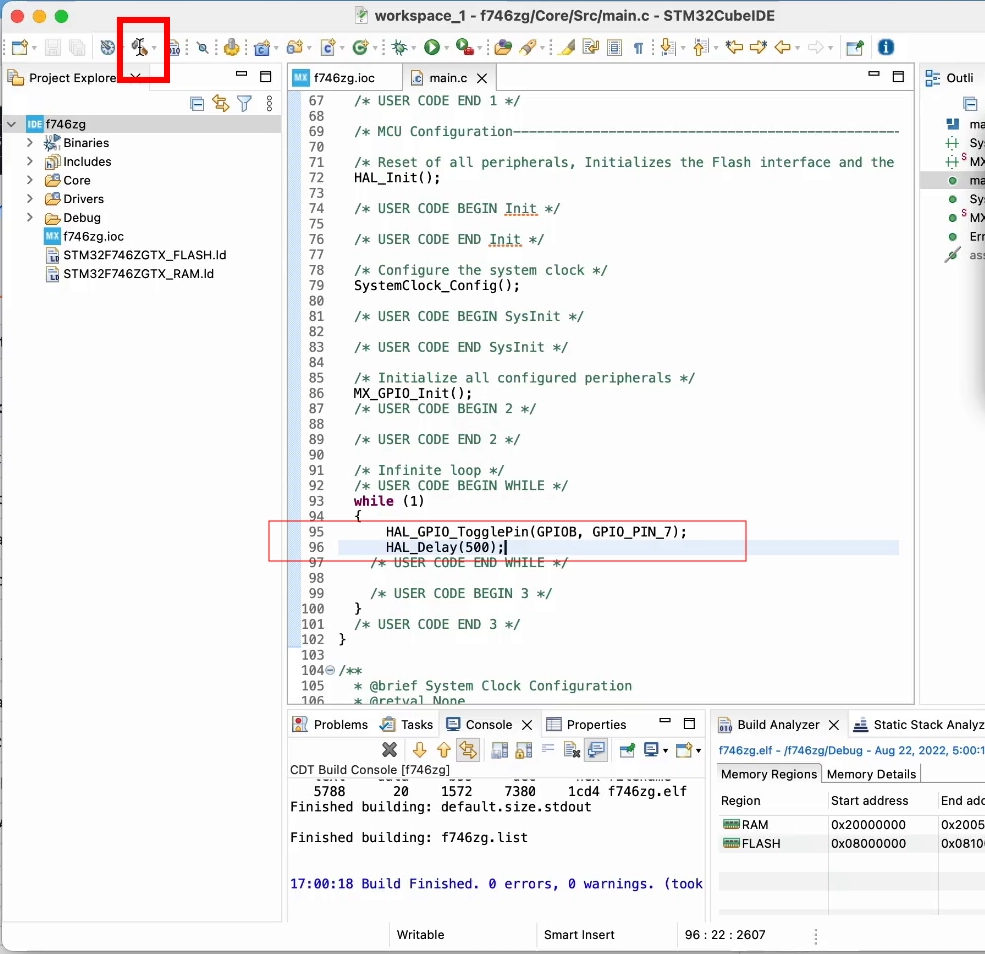 STM32CubeIDE build project