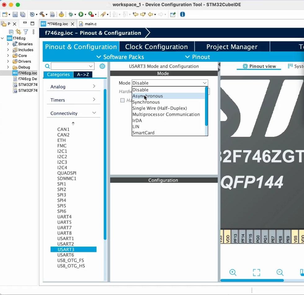 STM32CubeIDE enable USART