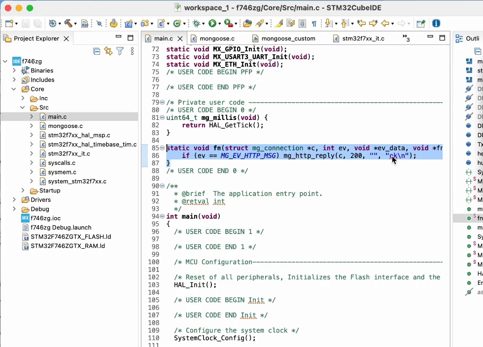 simple event handler for an elementary web server