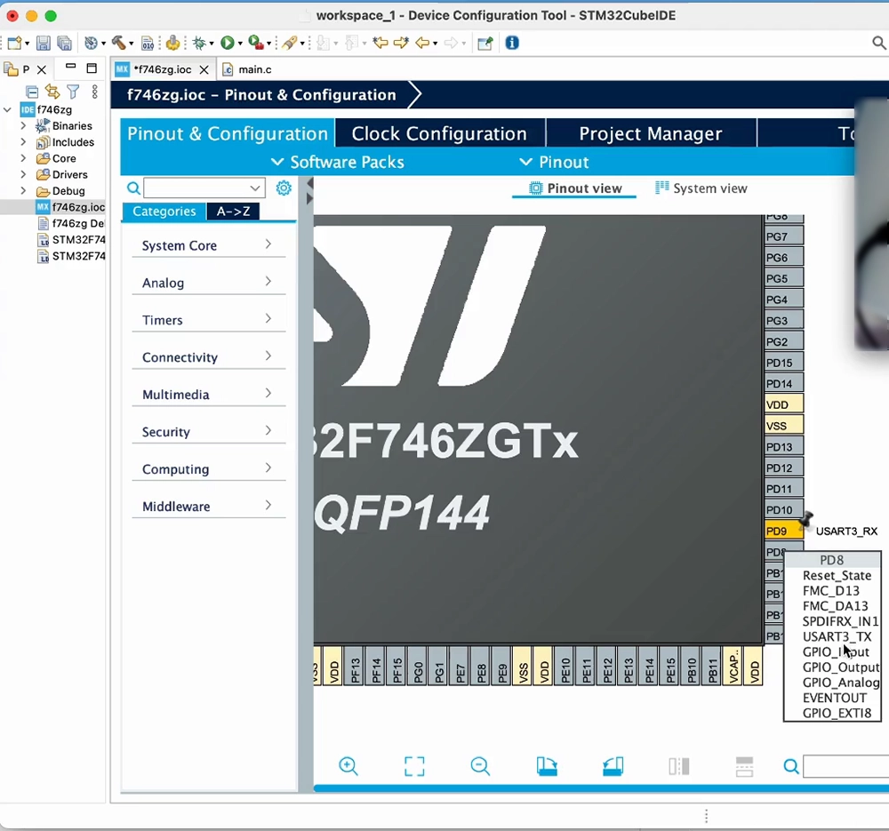 STM32CubeIDE configure GPIOs