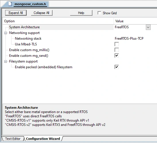 Keil MDK configure Mongoose