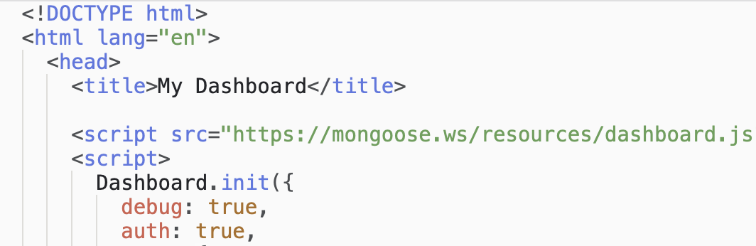 Dashboard HTML connected to a tested device API