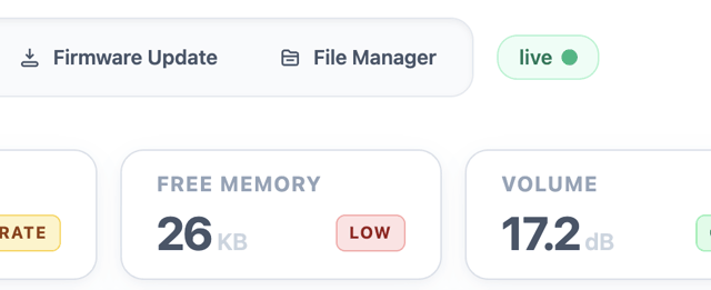 Online status marker in a device dashboard